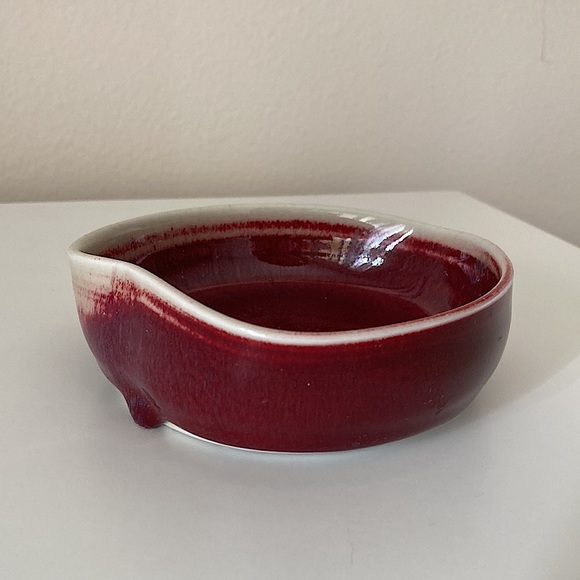 Heart shaped Studio Pottery Signed Trinket Dish Decorative Bowl Valentine Love - Picture 6 of 11